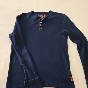 Superdry Dark Blue Long Sleeve Henley